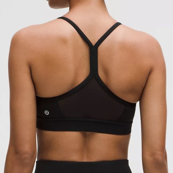 Lululemon Black Flow Y Mid-Support Bra B/C Cup (Size 8) - Picture 2 of 6